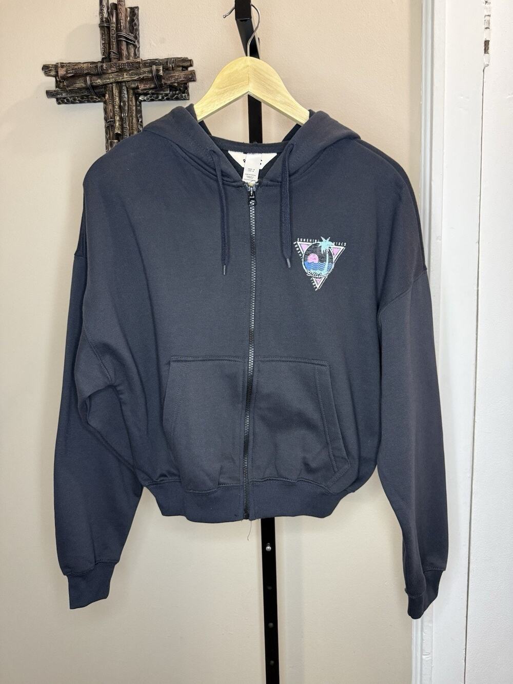 NWT Billabong Women’s Zip It Hoodie Black Sands Size M